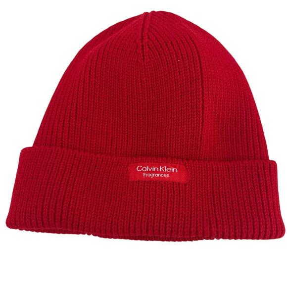 NWT Calvin Klein  RED beanie fresh bright color - Picture 1 of 3